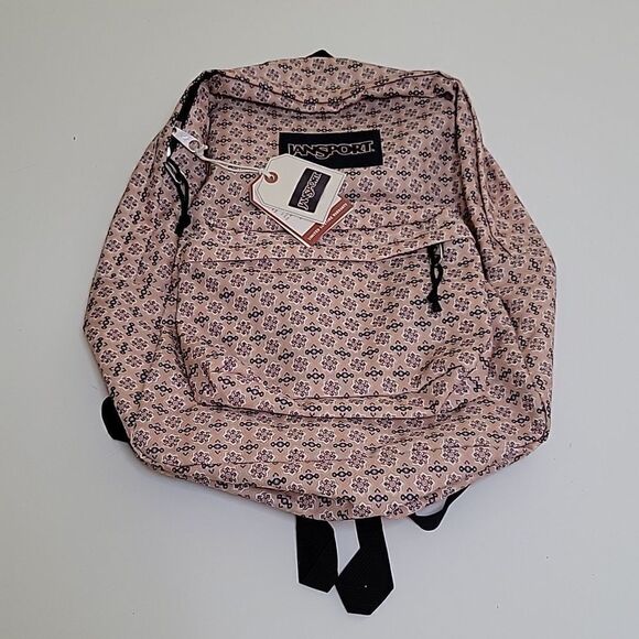 NEW JANSPORT NEUTRAL PRINT BLUE TAN PINK COMMUTER TRAVEL BACKPACK NWT main image 7